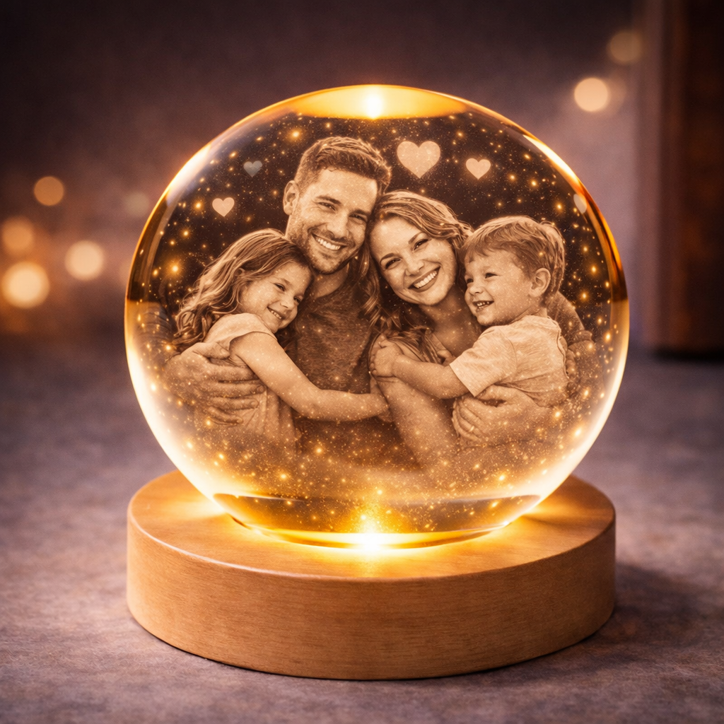 Personalized 3D Crystal Photo Engraving – Custom Keepsake Gift