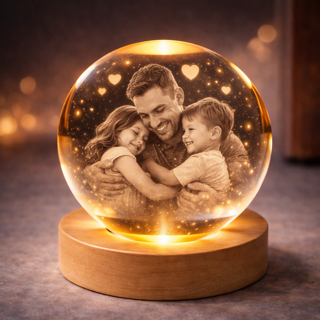Personalized 3D Crystal Photo Engraving – Custom Keepsake Gift
