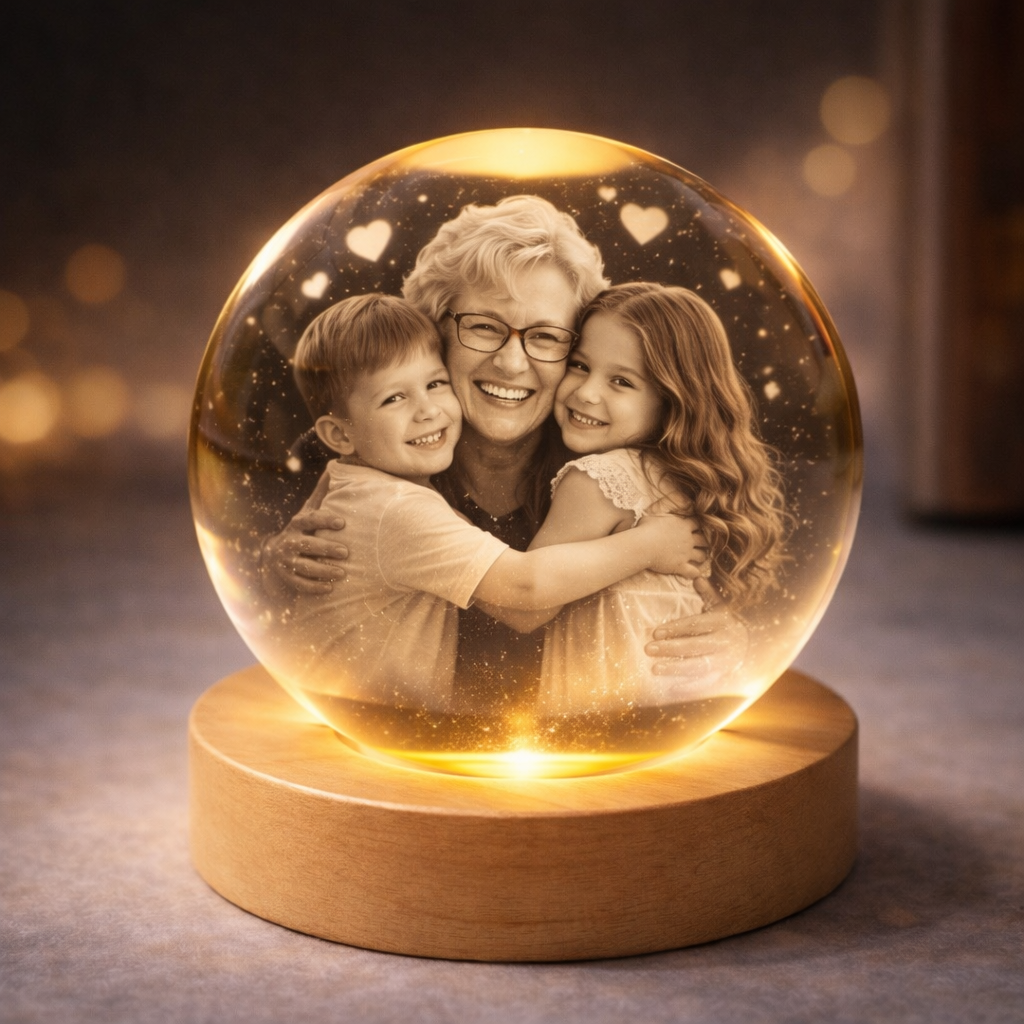 Personalized 3D Crystal Photo Engraving – Custom Keepsake Gift