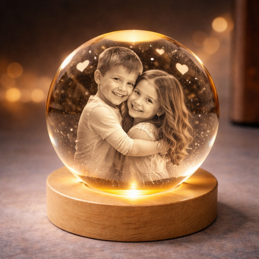 Personalized 3D Crystal Photo Engraving – Custom Keepsake Gift